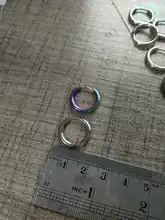 Hoop-Earrings Round Stainless-Steel Gold Inner-Diameter Black Blue Colorful Wholesale
