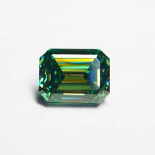 Lab Grown Moissanite Stone Emerald Cut 6x8mm Loose Moissanite Stone Price Green Color Moissanite Diamond tanie tanio meisidian GDTC CN(Origin) Fine GRA* Carton DHL FedEX 6*8mm