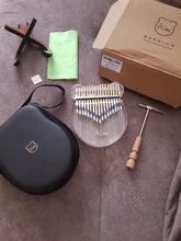 Stick Hammer Tuner Piano-Finger-Piano-Gift Kalimba-Case Thumb Acrylic Transparent 17-Key