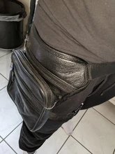 Bolsa cartuchera de cuero genuino para hombre, bolso cruzado, riñonera cinturón, cadera, viaje, motocicleta, bandolera mensajero