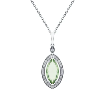 

Silver Pendant with cubic zirconia and празиолитами sunlight sample 925