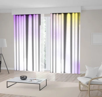 

Curtain Abstract Bright Sun Summer Sky Colorful Art Stilized Photo Printed Purple Yellow White