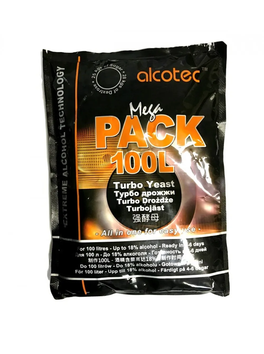 Спиртовые турбо дрожжи Alcotec MegaPack на 100 л 360 гр | Дом и сад