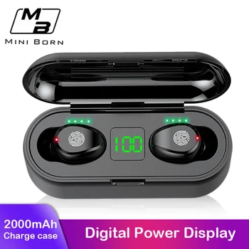 

Mini Born Min True Wireless Earbuds TWS Bluetooth V5.0 Headset Sport Music Stereo Earphone LED Display Noise Canceling