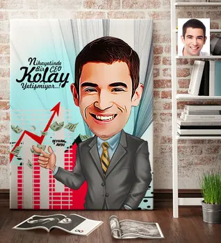 

Personalized Mr CEO Cartoon Canvas Table (70x100 cm.) 1