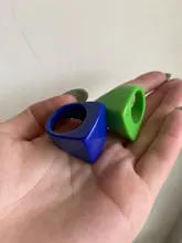 Anillos Vintage de resina negra con diseño geométrico para mujer, joyería de moda, anillo Simple para niña, venta al por mayor