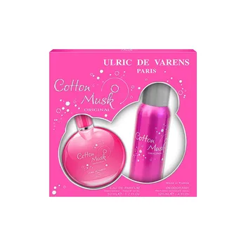 

Ulric Varens Case de Cologne's "Cotton Musk", 50 ml, with vaporizer, deodorant 125 ml spray, women colony