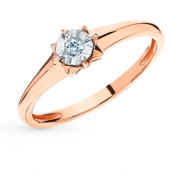 

Gold ring with diamonds sunlight sample 585