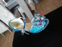 Zapatos de cuero de princesa para niñas, zapatillas de tacón alto informales con purpurina de flores, Nudo de mariposa, azul, rosa y plateado, 2020