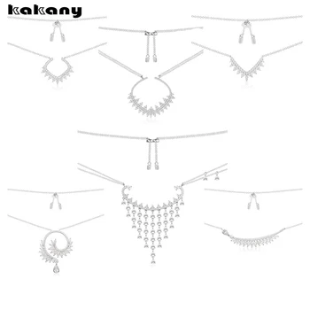 

Kakany Fashion Glamour Original 1: 1 Zirconium Ox V-Lace Dinner Dinner Toothed Small Lace Spiral Pendant Zircon Inlaid Necklace