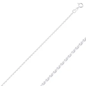 

Angemiel 925 Silver 60 Micron Tıraşlı Forse Rhodium Plated Chain Necklace-55cm
