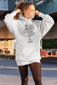 

Angemiel Wear Aries Aries Zodiac White Dress Sweatshirt Tunik