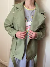 Women's Wild-Jacket Turn-Down-Collar Spring Zipper Black Fashion EAM High-Quality Loose