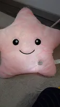 34CM Creative Toy Luminous Pillow Soft Stuffed Plush Glowing Colorful Stars Cushion Led
