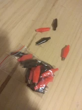 20 Pcs 28MM Black Red Soft Plastic Coated Testing Probe Mini Alligator Test Clips