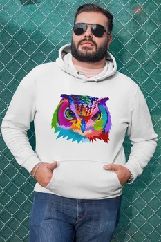 

Angemiel Wear Owl Male White Men 'S Hooded Sweatshirt