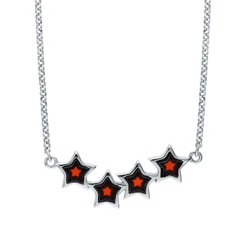 

Silver necklace with amber sunlight sample 925