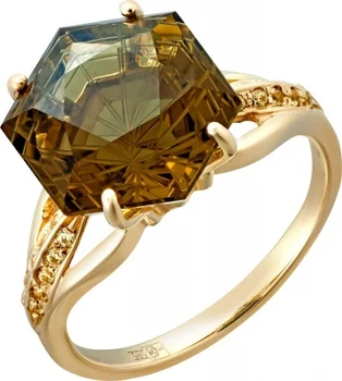 

Aloris ring with quartz and cubic zirconia in Yellow Gold