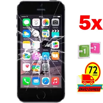 5x プロテクター強化ガラスバック apple の iphone 5 5S (Generico 、ないフル参照情報) ワイプ