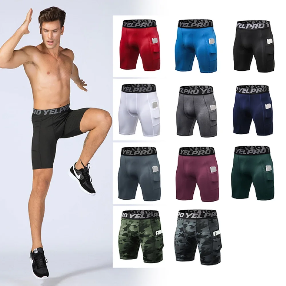 Men's Workout Lightweight  Compression Camouflage Men's Gym Shorts with Phone Security Pockets for Training Yoga Running Bicycle 6