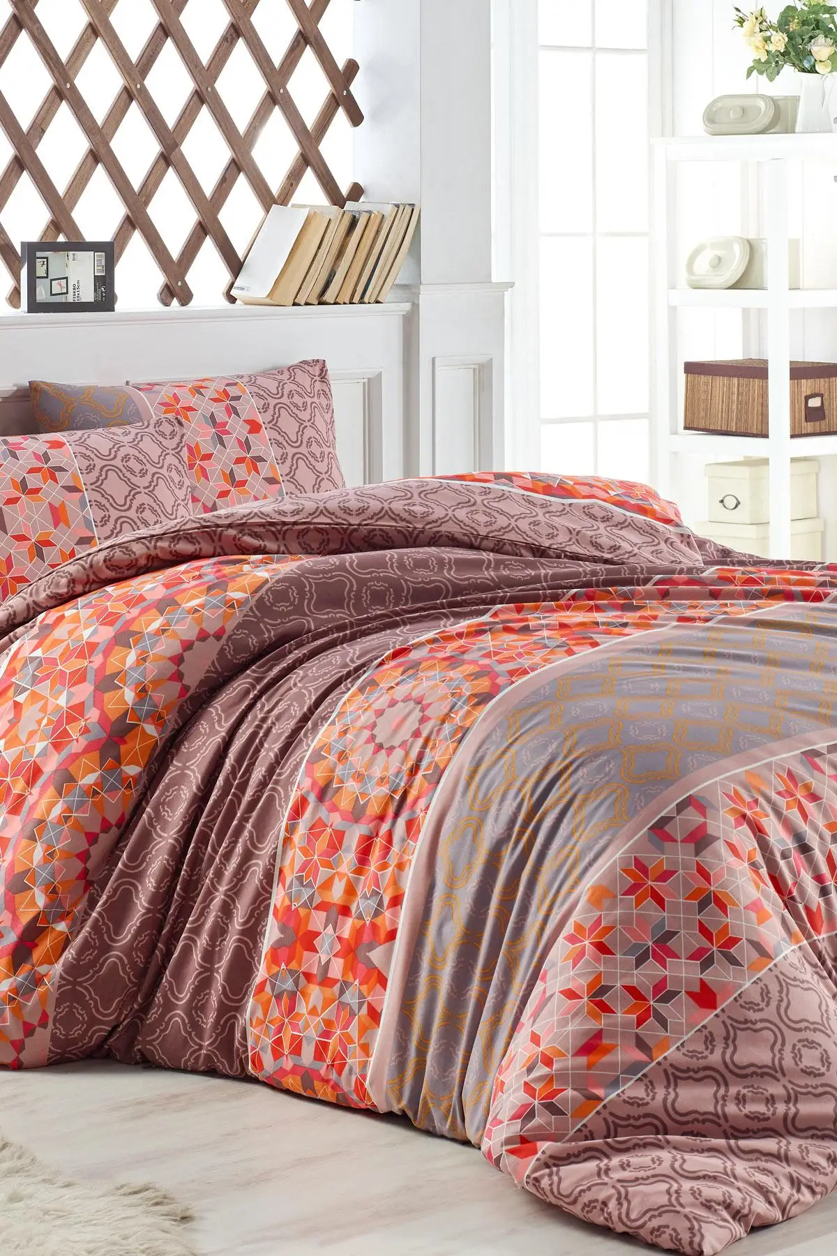 

Bedding Set fitted sheet with 100% Cotton | Luxury Ranforce Bed Linen Set 4 pcs Duvet Cover Set from Turkey miniature