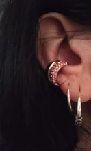 Pendientes de Clip de Color dorado Punk Rock para mujer, sin Piercing, cadena de eslabones moderna, pendientes de cartílago con estilo, joyería de fiesta