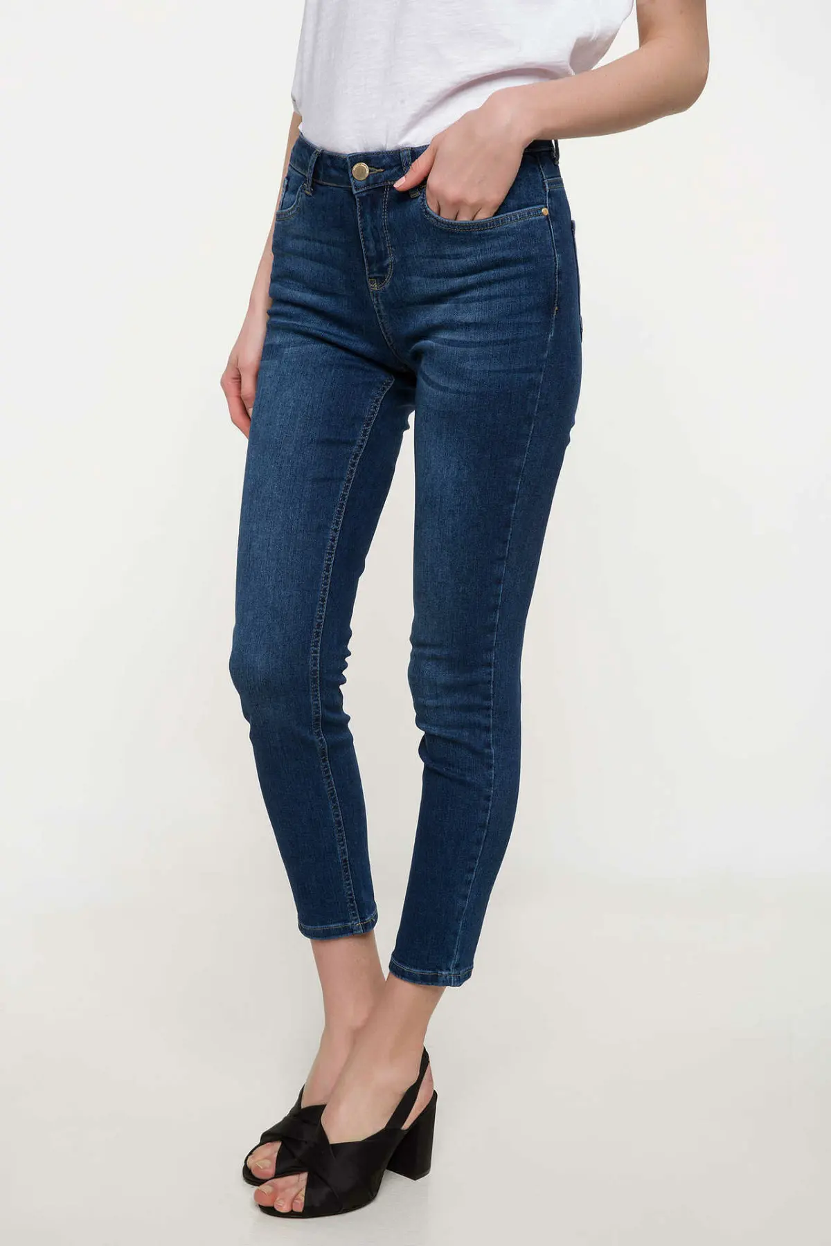 DeFacto, женские летние обтягивающие джинсы, женские повседневные джинсовые штаны, женские узкие синие джинсовые Trousers-I7670AZ18SM