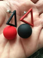 Pendientes de tuerca triangulares grandes y largos de acrílico para mujer, joyería de moda