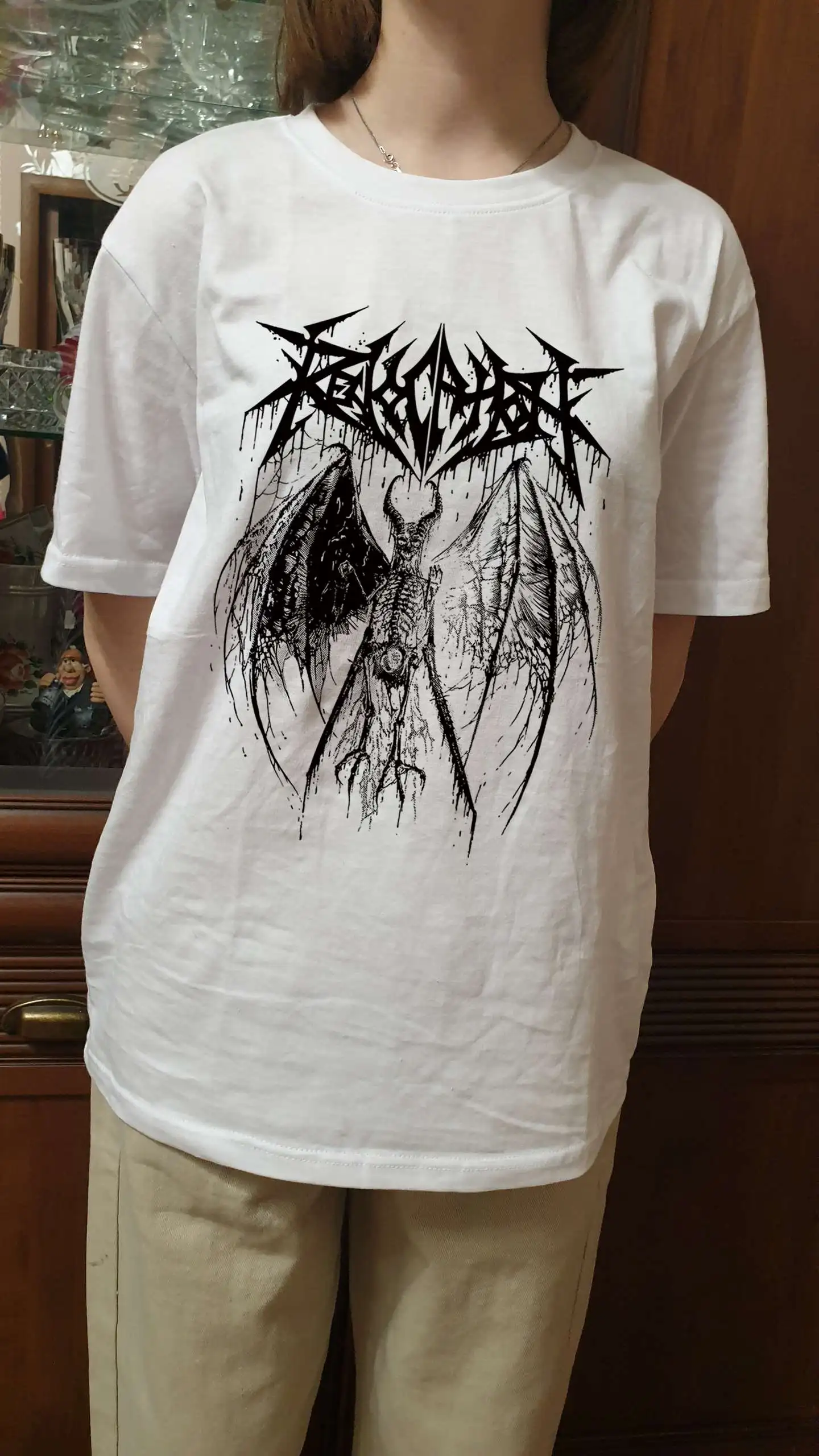 Gothic Punk Demon Print T-shirt  Plus Size photo review
