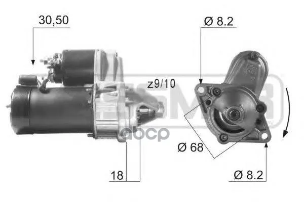 Стартер Chevrolet Aveo/Lacetti/Opel Astra 1.4-1.8 0.9квт Era 220001 Era арт. 220001