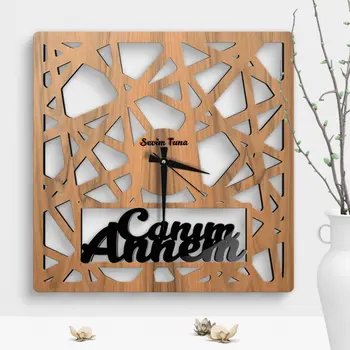 

Personalized Dear Mom Design Large Wooden Wall Clock-Model 1-7