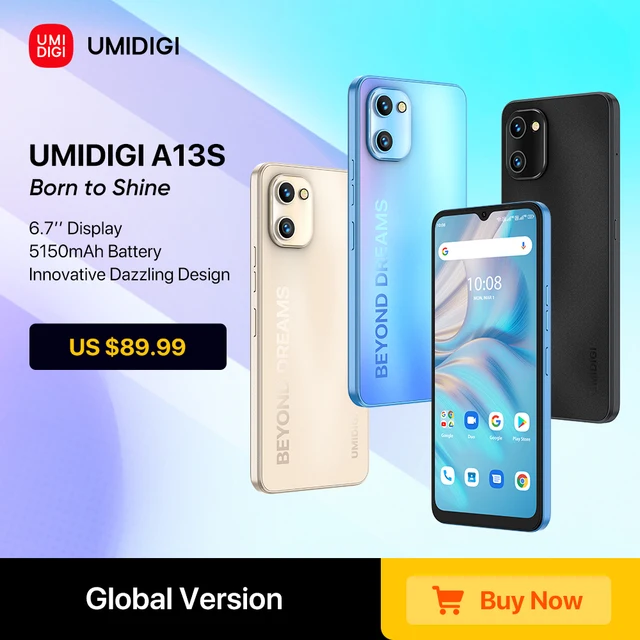 UMIDIGI A13S wersja globalna Android 11 Smartphone 6.7 "HD + wyświetlacz 4GB 32GB 64GB 5150mAh bateria 16MP tylna kamera telefon 1