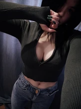 Aproms-suéter de punto con cremallera para mujer, Jersey CORTO BÁSICO liso con cuello alto y cremallera frontal, ropa de moda para primavera e invierno, Top 2021