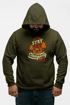 

Angemiel Wear Stay Wild Camping Green Men 'S Hooded Sweatshirt