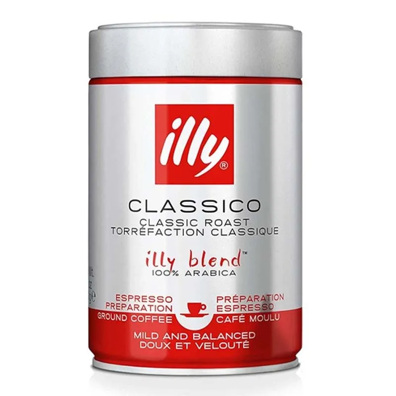 Coffee ground Classico Illy 100% Arabica lata 250 g