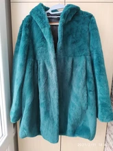 Coat Women Fluffy Jacket Faux-Fur Nerazzurri Furry Pink Black Plus-Size 6xl Hood Pleated