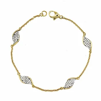 

18k gold bracelet bicolor zircons [AA1861]