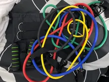 Banda con tubos de resistencia para Fitness, cuerda de tracción elástica para gimnasio y Yoga, expansor de entrenamiento, anclaje de puerta con asa y correa para el tobillo, 11 unidades