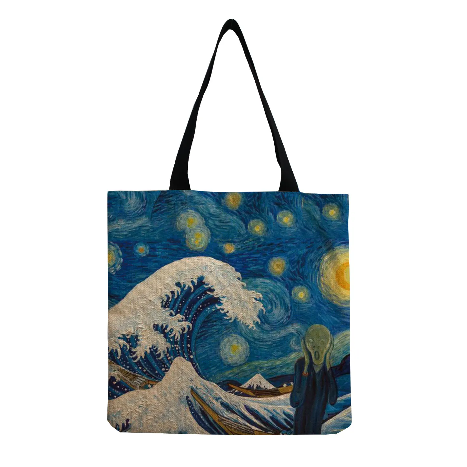 New Van Gogh Oil Painting Retro Tote Bag Retro Art Fashion Travel Bag Women Leisure Eco Shopping High Quality Foldable Handbag 