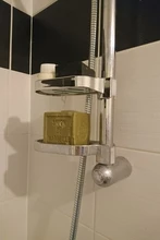 Dish-Holder Soap-Pallet Slide-Bar Shower-Rod Bathroom Gadget ABS Adjustable