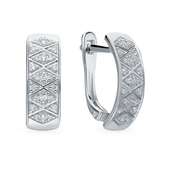 

Silver earrings with cubic zirconia sunlight sample 925