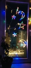 Lights Curtain-String Moon-Lamp Window-Decor Christmas Garland Fairy Icicle-Star LED
