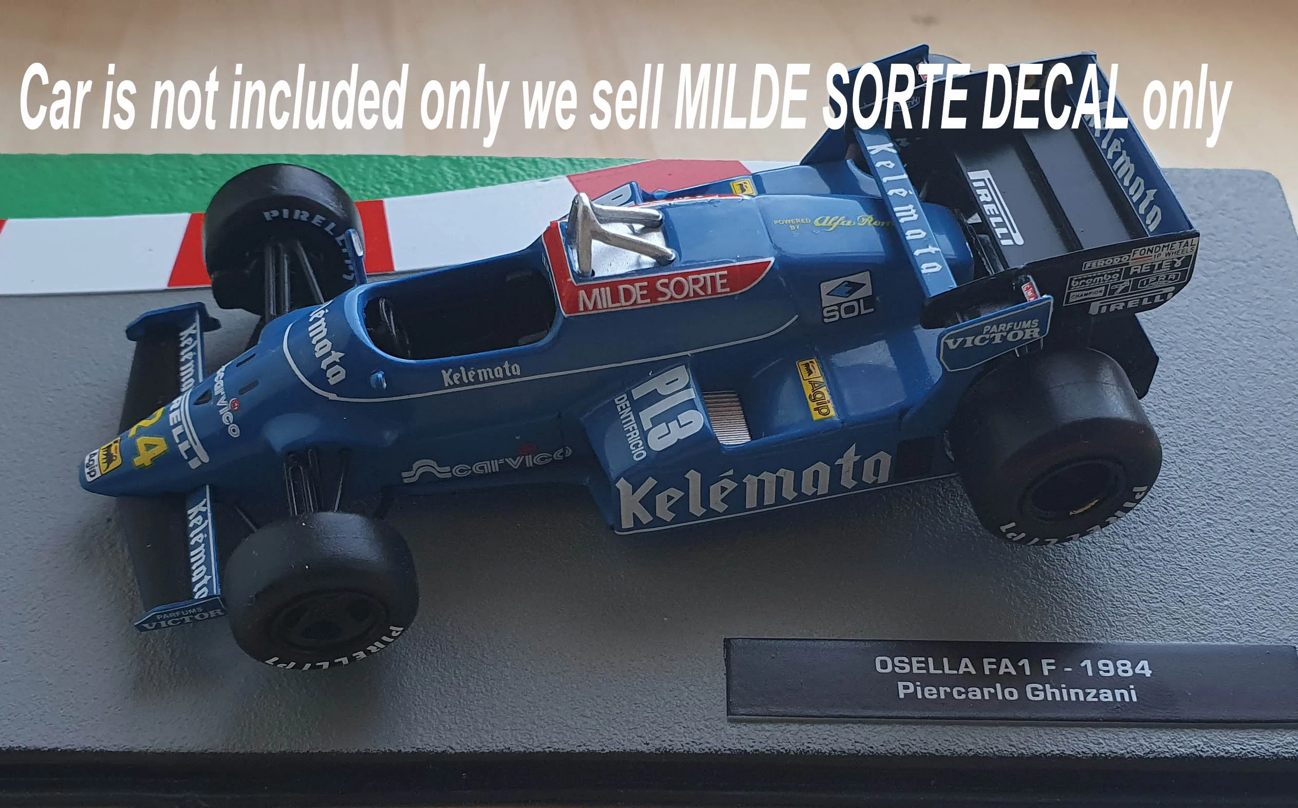 1/43 г. наклейка с Недостающими картинками MILDE SORTE для F1 OSELLA FA1 F 1984 ТБ TBD470 |