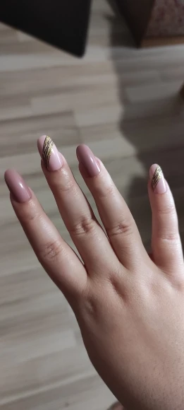 24st Ovalt huvud Falska naglar Rosa Mandel Konstgjorda falska naglar med lim Full Cover Nail Tips Press på naglar DIY Manikyrverktyg
