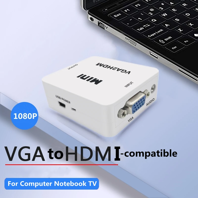 BSLIUFANG VGA to HDMI-compatible Converter Adapter 1080P For PC Laptop HDTV Projector Video Audio VGA2HDMI | Электроника
