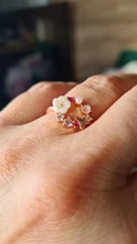 Anillo de boda con diseño de flores y mariposas para mujer, sortija de boda con circonita de oro rosa, Glamour, regalo para niñas, joyería creativa