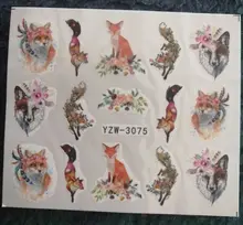 WUF 1pcs Hitoro Flower Nail Stickers Water Transfer Decals Decoration Dream Cather Cather