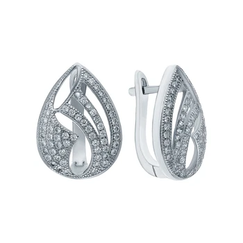 

Silver earrings with cubic zirconia sunlight sample 925