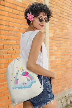 

Angemiel Bag Clouds Üstündeki Unicorn Cloth Backpack