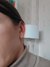 BOAKO Ins 1 Uds Mini Pendientes de diamantes para mujer 925 Pendientes tipo botón de plata fina joyería Piercing de oreja esposas Pendientes de botón Pendientes #4,1